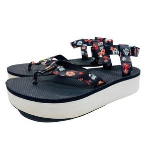 Teva Floral Flatform Chunky Platform Sandal Women size 10